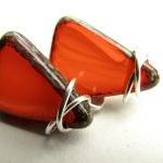 Orange Glass Earrings - Ge..