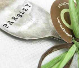 Hand Stamped Vintage Spoon Garden Marker