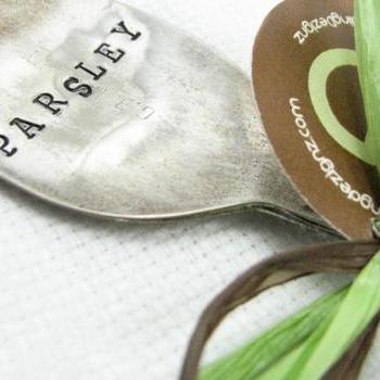Hand Stamped Vintage Spoon Garden Marker